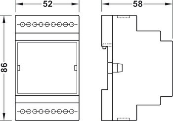 1 relé jednotka WTX 202 (1 relé, 1 vstupní port), WTX 202, Häfele Dialock