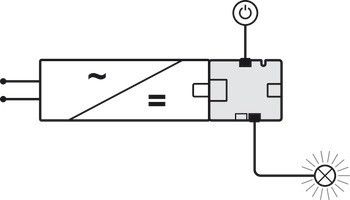 2cestný rozbočovač, Häfele Loox5, 12 V, box-to-box s funkcí spínače, 2pólový (jednobarevný)