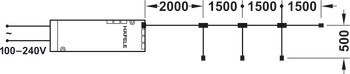 4cestný prodlužovací kabel, Häfele Loox, 2pólový (jednobarevný)