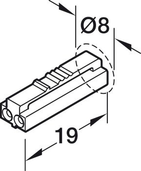 4cestný prodlužovací kabel, Pro Häfele Loox5, 12 V, 2pólové (jednobarevná nebo multi-white 2vodičová technologie)