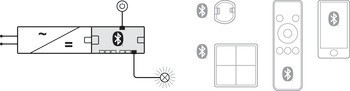 6cestný rozbočovač, Häfele Connect Mesh, 24 V, 2pólové (jednobarevné)