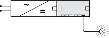 6cestný rozbočovač, Häfele Loox5, 12 V, box-to-box bez funkce spínače, 2pólové (jednobarevná nebo tunable white 2vodičová technologie)