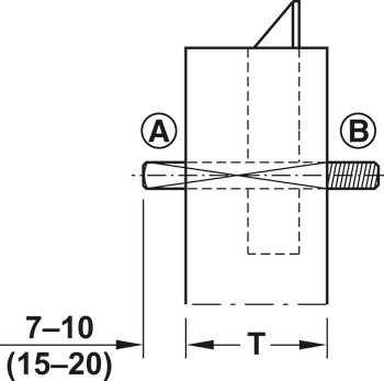 Adaptér čtyřhranu, adaptér čtyřhranu 9 mm, M8, Bks, pro požárně odolné dveře