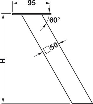 Barová konzole, Ocel, šikmá, hranatá