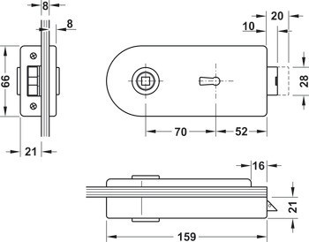 BB zámek pro skleněné dveře, GHR 102 a 103, Startec