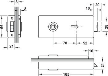 BB zámek pro skleněné dveře, GHR 402 a 403, Startec