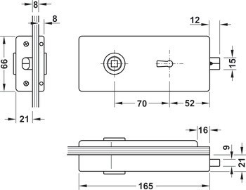 BB zámek pro skleněné dveře, GHR 412 a 413, Startec