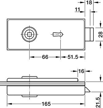BB zámek pro skleněné dveře, Studio Classic, Dorma Glas