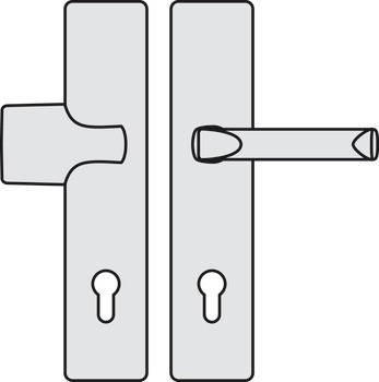 Bezpečnostní dveřní kliky, Hliník, Hoppe, London 61/2221A/2210/113 třída odolnosti 1 (třída bezpečnosti 2)