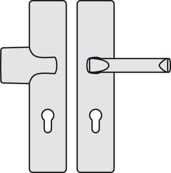 Bezpečnostní dveřní kliky, Hliník, Hoppe, London 61/2221A/2210/113 třída odolnosti 1 (třída bezpečnosti 2)