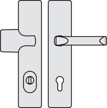 Bezpečnostní dveřní kliky, Hliník, Hoppe, London 61/2222A/2210/113 třída odolnosti 1 (třída bezpečnosti 2)