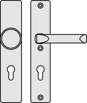 Bezpečnostní dveřní kliky, Hliník, Hoppe, London 78G/2222A/2440/113 třída odolnosti 0 (třída bezpečnosti 1)