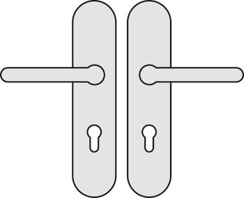Bezpečnostní dveřní kliky, Hliník, Hoppe, Paris 86G/3331/3310/138L(138) třída odolnosti 1 (třída bezpečnosti 2)