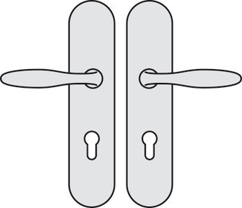 Bezpečnostní dveřní kliky, Hliník, Hoppe, Verona 86G/3331/3310/1510 třída odolnosti 1 (třída bezpečnosti 2)