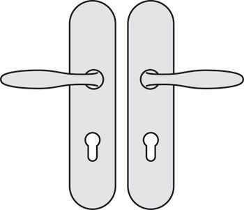 Bezpečnostní dveřní kliky, Hliník, Hoppe, Verona 86G/3331/3310/1510 třída odolnosti 1 (třída bezpečnosti 2)