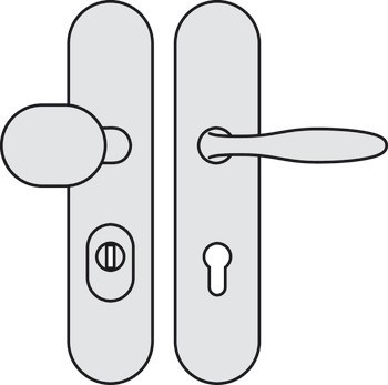 Bezpečnostní dveřní kliky, Hliník, Hoppe, Verona 86G/3332ZA/3310/1510 třída odolnosti 1 (třída bezpečnosti 2)