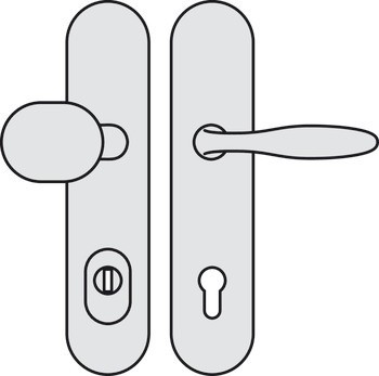 Bezpečnostní dveřní kliky, Hliník, Hoppe, Verona 86G/3332ZA/3310/1510 třída odolnosti 1 (třída bezpečnosti 2)