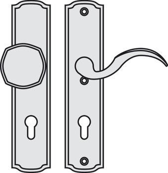 Bezpečnostní dveřní kliky, mosaz, Hoppe, Meran M57/371A/370/112SH třída odolnosti 1 (třída bezpečnosti 2)