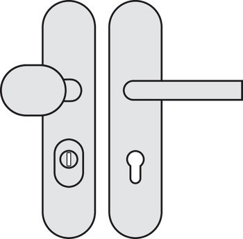 Bezpečnostní dveřní kliky, Nerez, Hoppe, Marseille E86G/3332ZA/3310/1138Z třída odolnosti 1 (třída bezpečnosti 2)