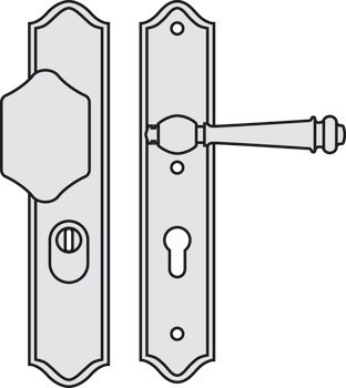 Bezpečnostní dveřní kliky, Scheitter, ocel/mosaz, Si-K231/05/184 třída odolnosti 1