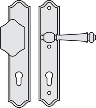 Bezpečnostní dveřní kliky, Scheitter, ocel/mosaz, Si-K231/12/184
