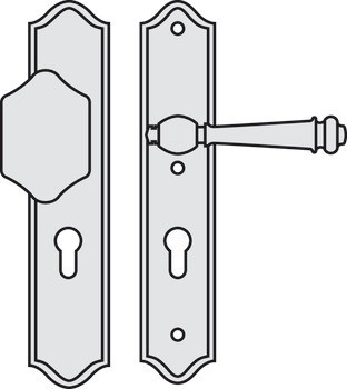 Bezpečnostní dveřní kliky, Scheitter, ocel/mosaz, Si-K231/12/184