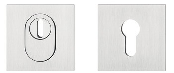 Bezpečnostní PZ rozety, Plochá, s krytem vložky, hranatá, nerez, Startec