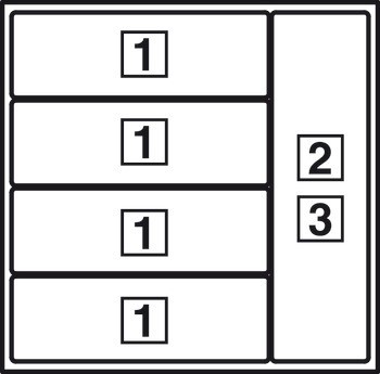 Blok na nože, Dřevo, univerzální vložka pro příbory a Matrix Box P