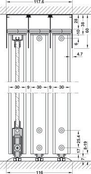 Boční kryt, pro vodicí kolejnice, k přišroubování