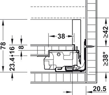 Bočnice zásuvky, Blum Legrabox pure, systémová výška N