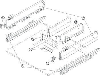 Bočnice zásuvky, Häfele Matrix Box P Plus