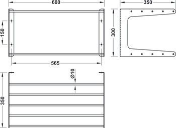 Botník, montáž na stěnu, nerez