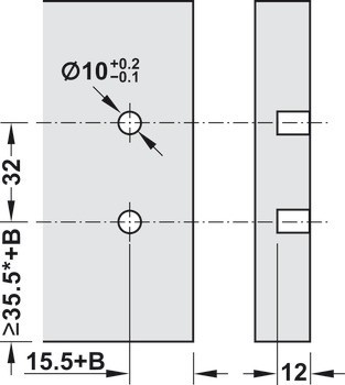 čelní kování, pro zásuvku Blum Tandembox
