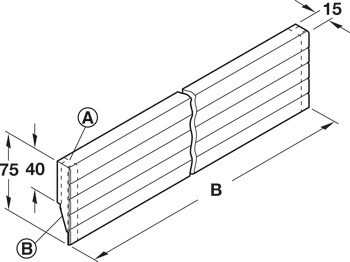 Čelní panel, neupravené dřevo