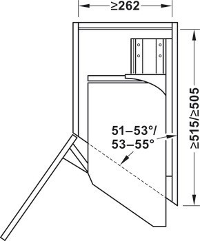 Čelní výsuv potravinové skříně, Kesseböhmer Dispensa Tandem Diagonal