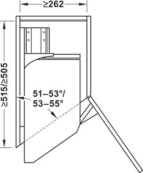 Čelní výsuv potravinové skříně, Kesseböhmer Dispensa Tandem Diagonal