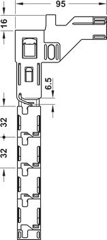 Centrální zamykací tyč, Pro zámek na jedné straně, s Push-to-Open, systém 32