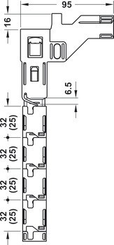 Centrální zamykací tyč, Pro zámek na jedné straně, s Push-to-Open, systém 32