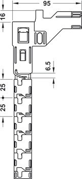 Centrální zamykací tyč, Pro zámek na jedné straně, systém 25