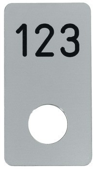 Číselný štítek, hranatý, s otvorem, Service+
