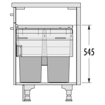 Dvojdílný třídič odpadu a čtyřdílný třídič odpadu, 1 x 38 a 1 x 7 /2 x 38 litrů / 2 x 38, 1 x 12 a 1 x 2,5 litrů, Hailo Euro-Cargo