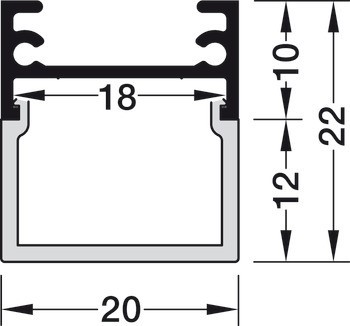 Designový profil pro spodní montáž, Profil 4101 pro osvětlovací LED pásky 10 mm