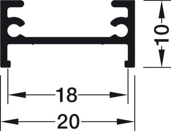 Designový profil pro spodní montáž, Profil 4101 pro osvětlovací LED pásky 10 mm