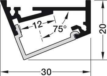 Designový profil pro spodní montáž, Profil 4102 pro osvětlovací LED pásky 10 mm