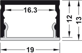 Designový profil pro spodní montáž, profil 4106 pro osvětlovací LED pásky do 10 mm