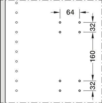 Deska adaptéru, S konektorem Häfele Dresscode pro sklopnou šatní tyč Häfele Dresscode