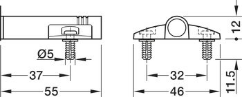 Deska křížového adaptéru, pro tlumené zavírání Blumotion