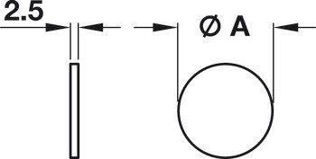 deska: nerez, s lepicí páskou, kulatá
