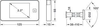 Digitální dveřní kukátko, 3,2" TFT, Startec
