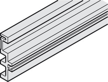 Distanční kolejnice, Nevrtaná, pro montáž pojezdové kolejnice na stěnu (49,5 x 40 mm), vzdálenost od stěny +7 mm